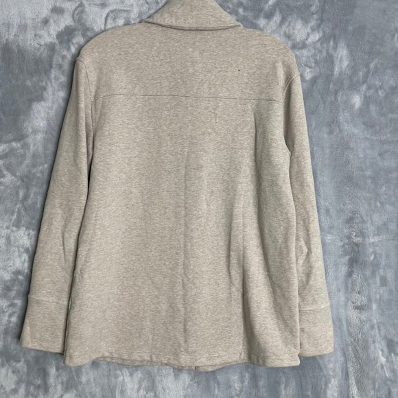 Vince Oversized Cotton Blend Knit Shirt‎ Jacket Women's S Beige Button Front - Picture 2 of 9